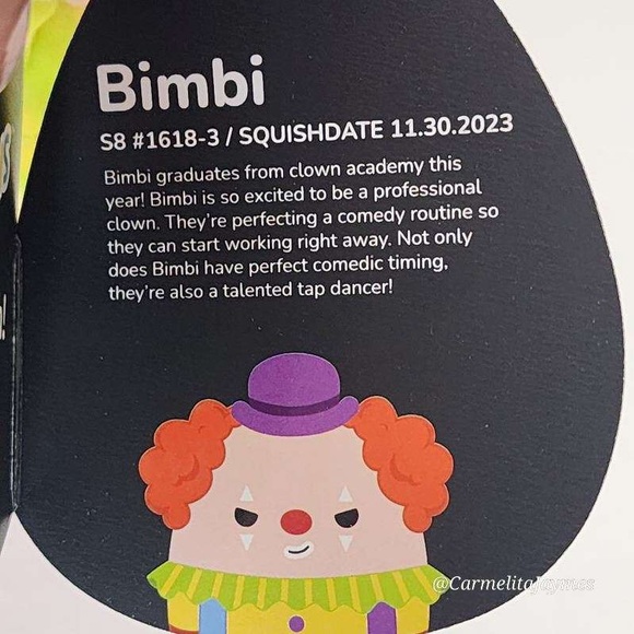 🖤 BIMBI 🤡 Select Series Mischievous Eyes Clown Original Squishmallow NWT - Picture 8 of 11